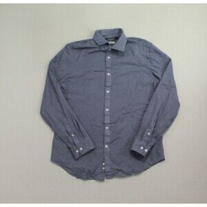 Michael Kors Men Blue Slim Fit Soft Button Up Shirt Casual Size 16